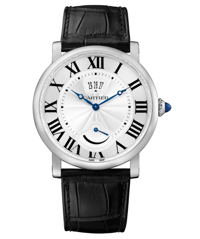The 40 mm copy Rotonde De Cartier W1556369 watches have silver-plated dials.