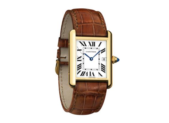 The large size copy Cartier Tank Louis Cartier W1529756 watches have silver-plated dials.