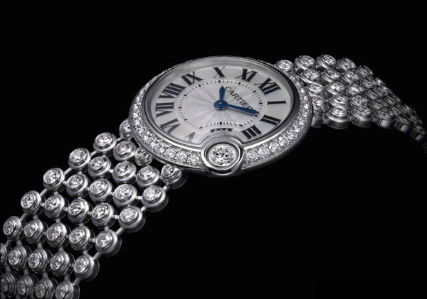 The luxury copy Cartier watches are decorated with diamonds.